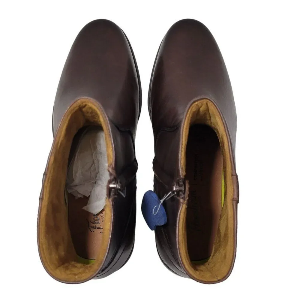 Florsheim Midtown‎ Boot Zip Plain Toe Mens Size 11 D Brown Genuine Leather NEW